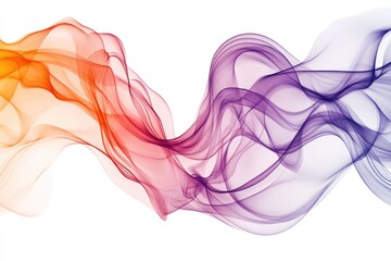 Poster - A vibrant smoke wave on a white background