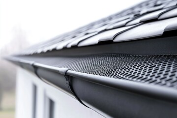 Aufkleber - A close-up shot of a residential gutter system, showing details and textures