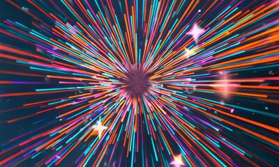 Poster - Dynamic neon lines radiate energy and movement.