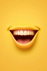 Canvas Print - A bright yellow smiling face isolated on a plain background