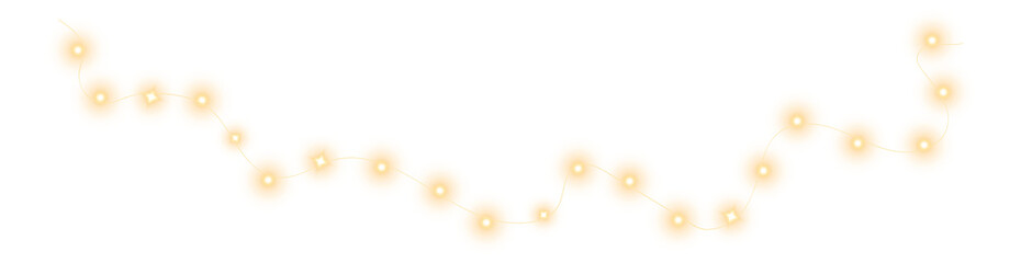 festive christmas light gold garlands. set of golden christmas glowing garlands. decor element for p