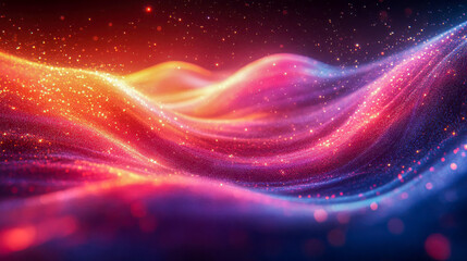Poster - Colorful abstract energy waves flowing in a smooth, vibrant pattern. Futuristic, energy, science, technology