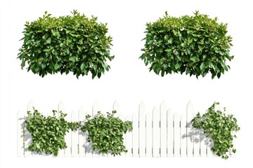 Sticker - Four different views of a white fence, great for real estate or architecture photos