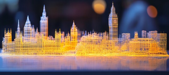 Poster - a holographic tourist guide projecting 3d models of famous landmarks