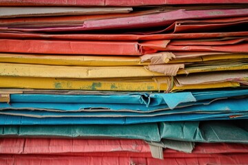 Poster - A stack of colorful papers sitting on top of each other
