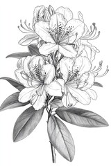 Poster - A simple illustration of a flower in black and white