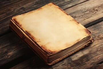Aufkleber - A vintage book resting on a wooden table