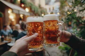 Canvas Print - Couple enjoying beers together