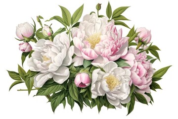 Poster - Peony bush blossom flower plant.