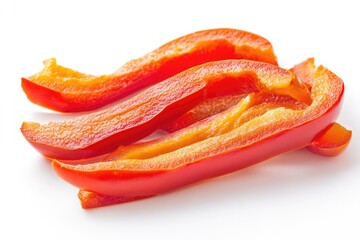 Poster - Fresh sliced red peppers on a white background