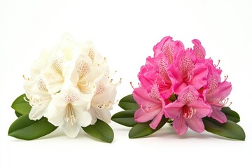 Poster - Two white and pink flowers on a white background