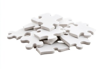 Aufkleber - A pile of puzzle pieces stacked on top of each other, perfect for illustrating problem-solving or creative thinking