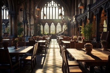 Canvas Print - Reastaurant table architecture restaurant.