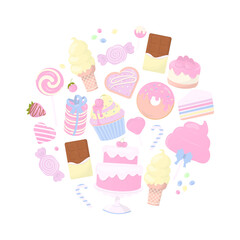 bakery banner with sweet dessert