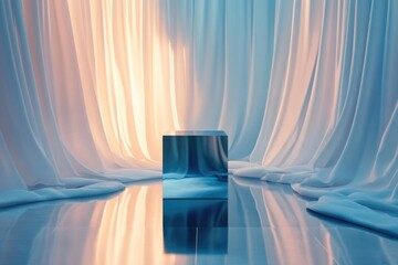 Aufkleber - A mirror sits on top of a shiny surface