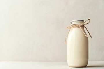 Poster - A bottle of milk sitting on a table