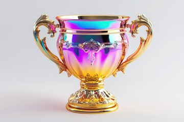 Poster - Colorful glass vase with a shiny gold base, great for decorative purposes or as a unique gift