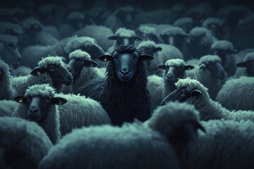 Poster - A group of sheep grazing together in a field
