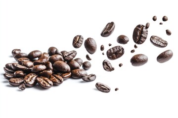 Aufkleber - A pile of coffee beans on a white surface