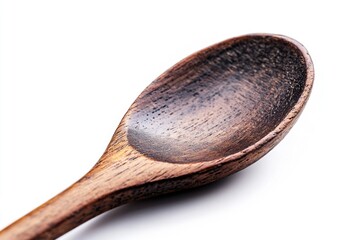 Poster - A wooden spoon placed on a clean and minimalist white surface
