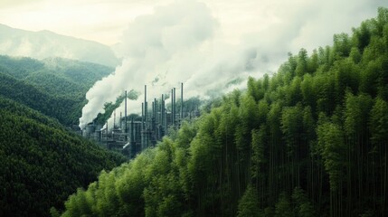 Poster - A dense forest with numerous green trees, suitable for environmental or outdoor-themed images