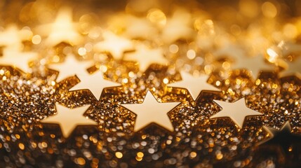 Aufkleber - Close-up shot of a cluster of shiny gold stars