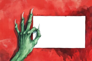 Poster - A person's hand grasping a piece of paper, possibly with writing or drawing