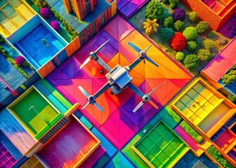 Aufkleber - modern abstract smart background design featuring vibrant colors and dynamic geometric shapes