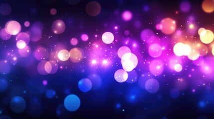 Poster - Colorful bokeh lights on a dark background, festive and vibrant atmosphere.