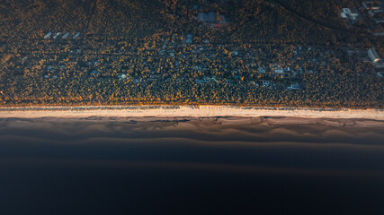 Wall Mural - body of water in foreground, trees in background