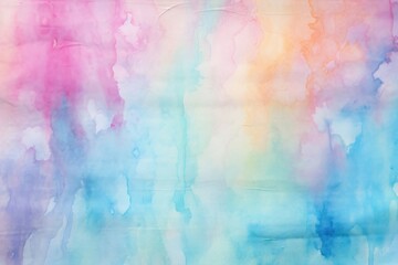 Canvas Print - Minimal ice dye techniques pastel rainbow backgrounds textured painting.