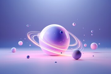 Wall Mural - Universe sphere purple night.