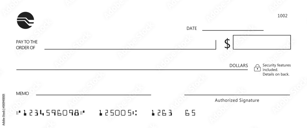Computer Cheque Style Blank bank cheque. Personal desk check template new design Stock Vector ...