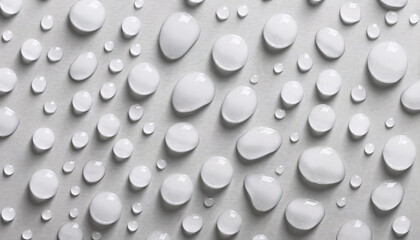 Poster - Water drops on WHITE background, above view