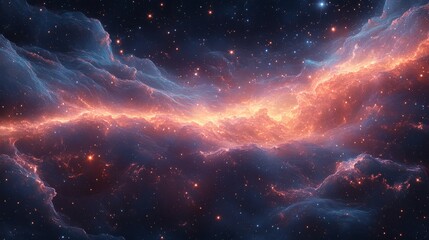 Wall Mural - stunning cosmic cloud formation illuminated by distant stars in a vast, colorful galaxy