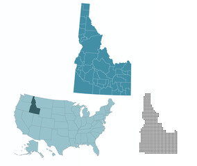 Wall Mural - Set maps of Idaho state