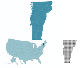 Wall Mural - Set maps of Vermont state