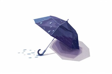 Poster - Umbrella with rain sheltering monsoon parasol.