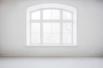 Wall Mural - Empty white room with window architecture transparent backgrounds.