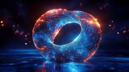 Abstract Blue and Orange Glowing Ring