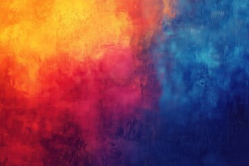 Poster - Dynamic hue blend backdrop with shades of azure, scarlet, and amber for creative poster and banner art, incorporating textural and grain effects as visual accents
