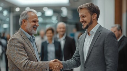 Aufkleber - Two men shaking hands in a business setting