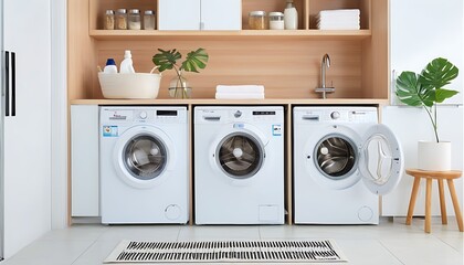 A clean and hygienic home environment, convenient life with dryer and washing machine