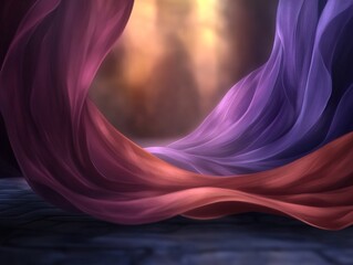 Canvas Print - Abstract Drapery: A Study in Flowing Fabric and Light