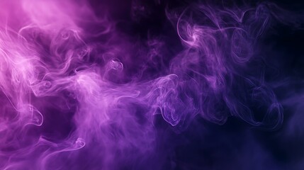 Wall Mural - mysterious violet smoke swirls rising against dark abstract background