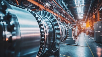 Poster - Industrial machinery in a modern manufacturing facility showcasing advanced technology and precision engineering.