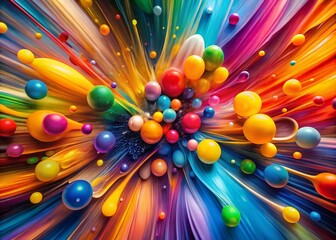 Aufkleber - vibrant abstract background featuring colorful geometric shapes and dynamic fluid patterns in motion