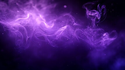 Wall Mural - violet smoke creating abstract movements on a dark shadowy background