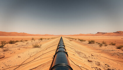 oil pipe in desert