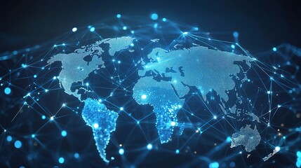 Poster - Digital Global Business Network Concept Illustration